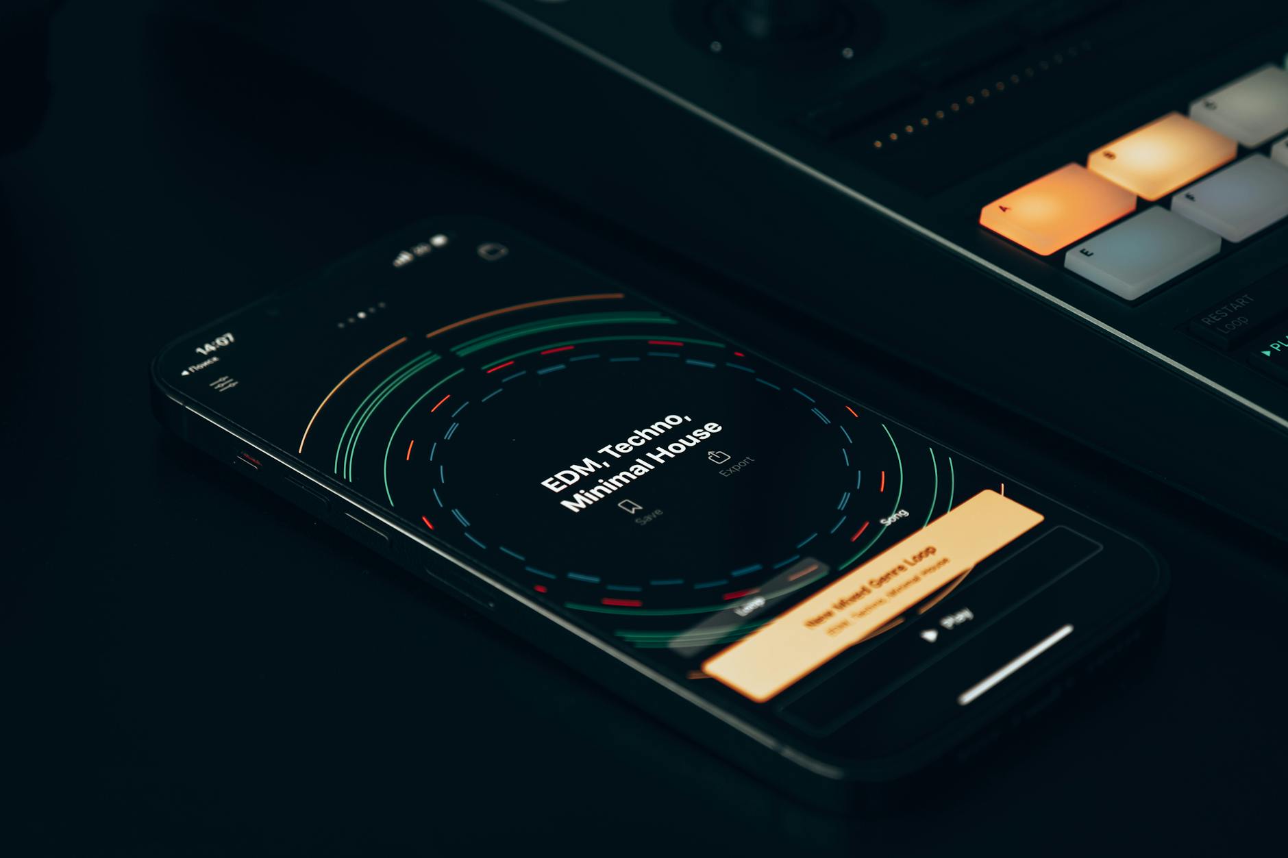 Smartphone displaying music streaming app interface with playlist options