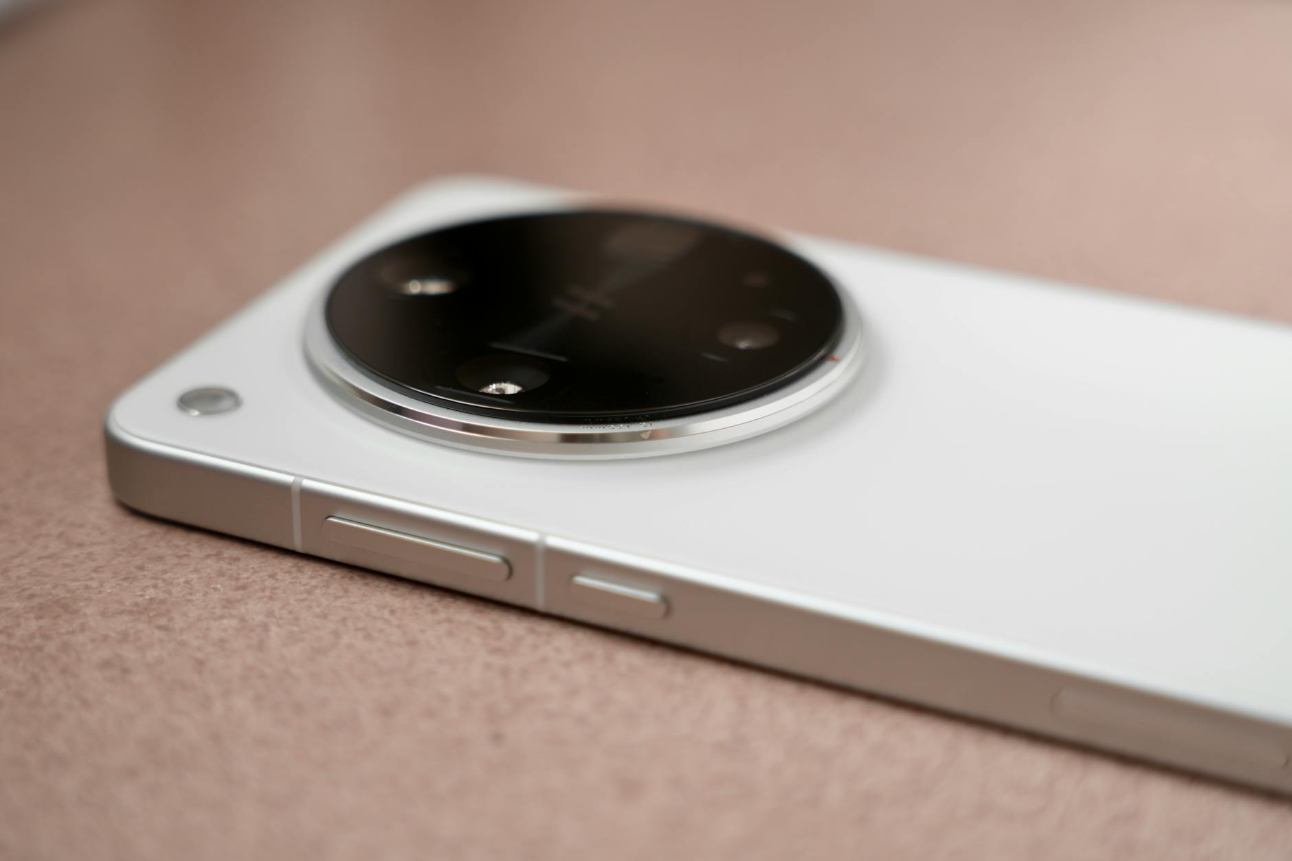 Close-up of smartphone camera lens being used for AR photography