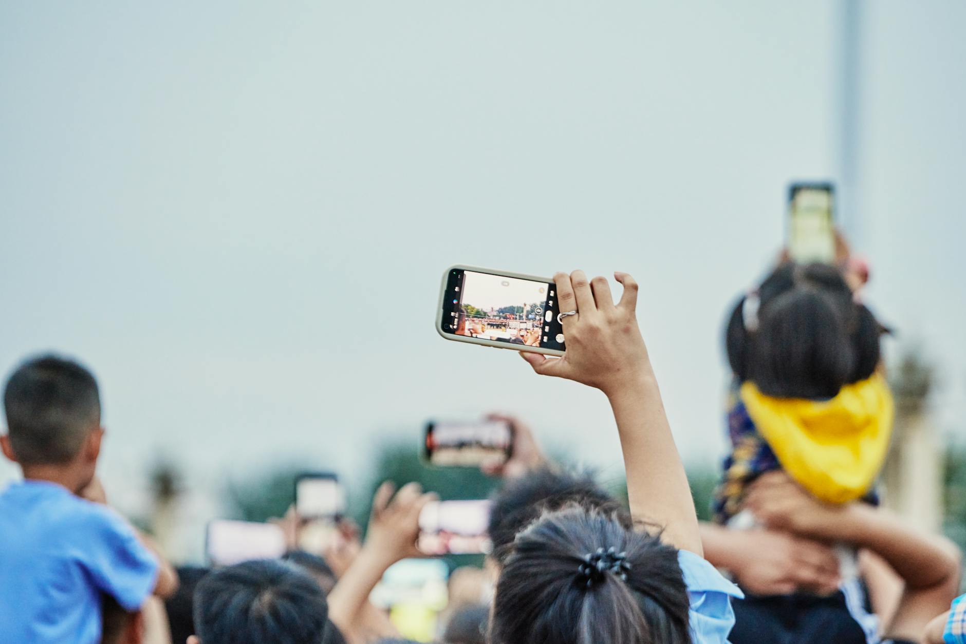 Smartphone displaying social media app interface with shopping and e-commerce features