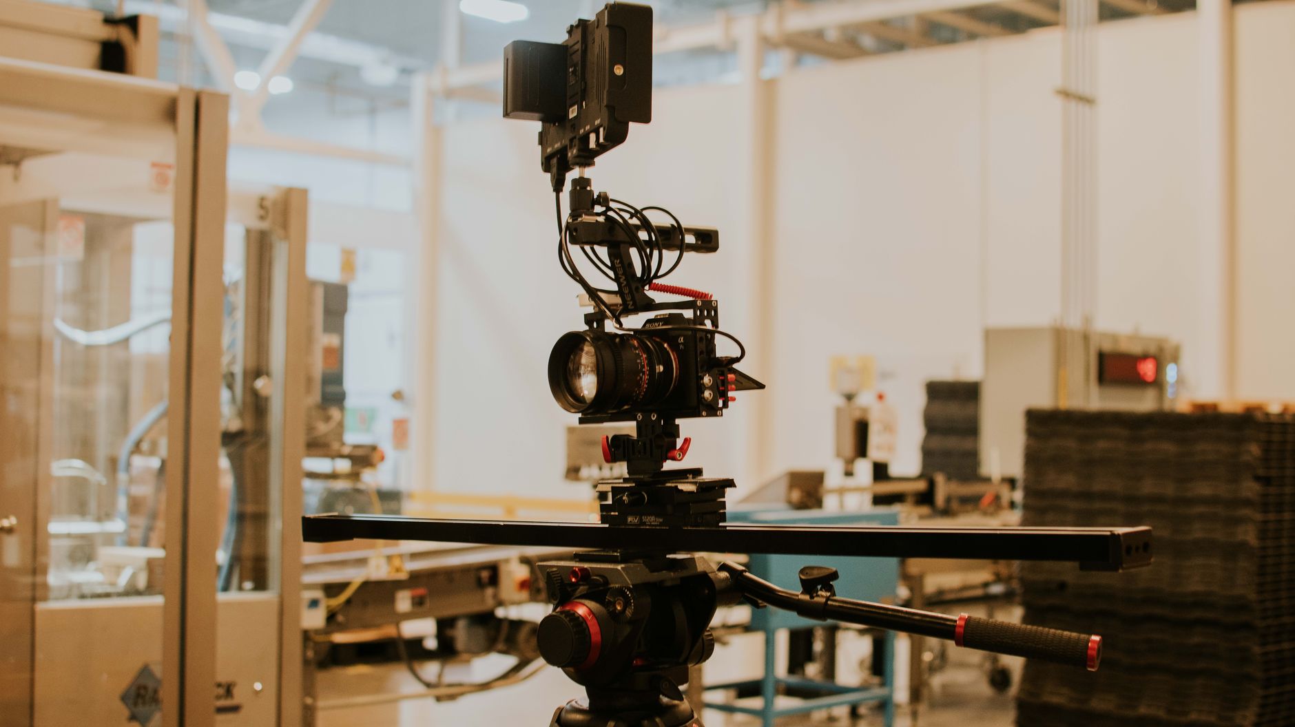 Professional video production setup with camera and lighting equipment for corporate streaming