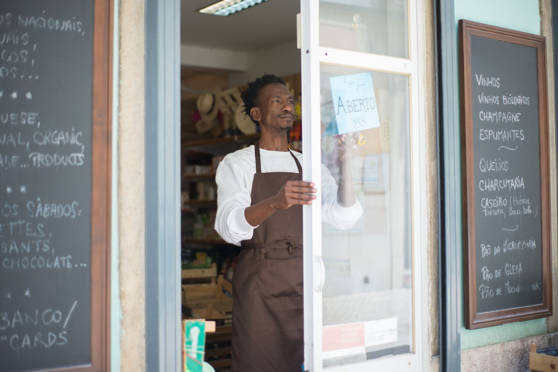 Small business owner filming a casual vertical video for social media