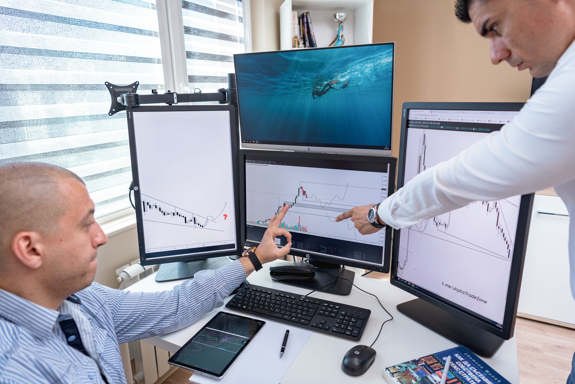 Marketing analytics displayed on a computer monitor in an office setting