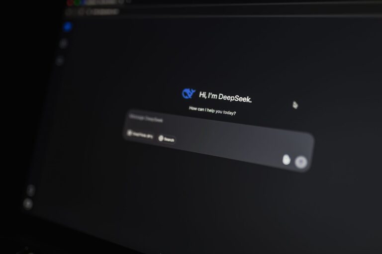 A person using an AI-powered search interface on a laptop screen