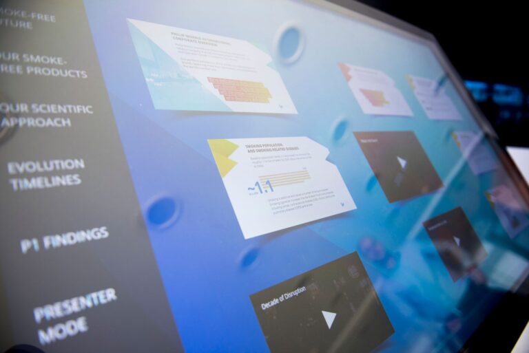 A digital screen displaying animated motion graphics used in marketing content