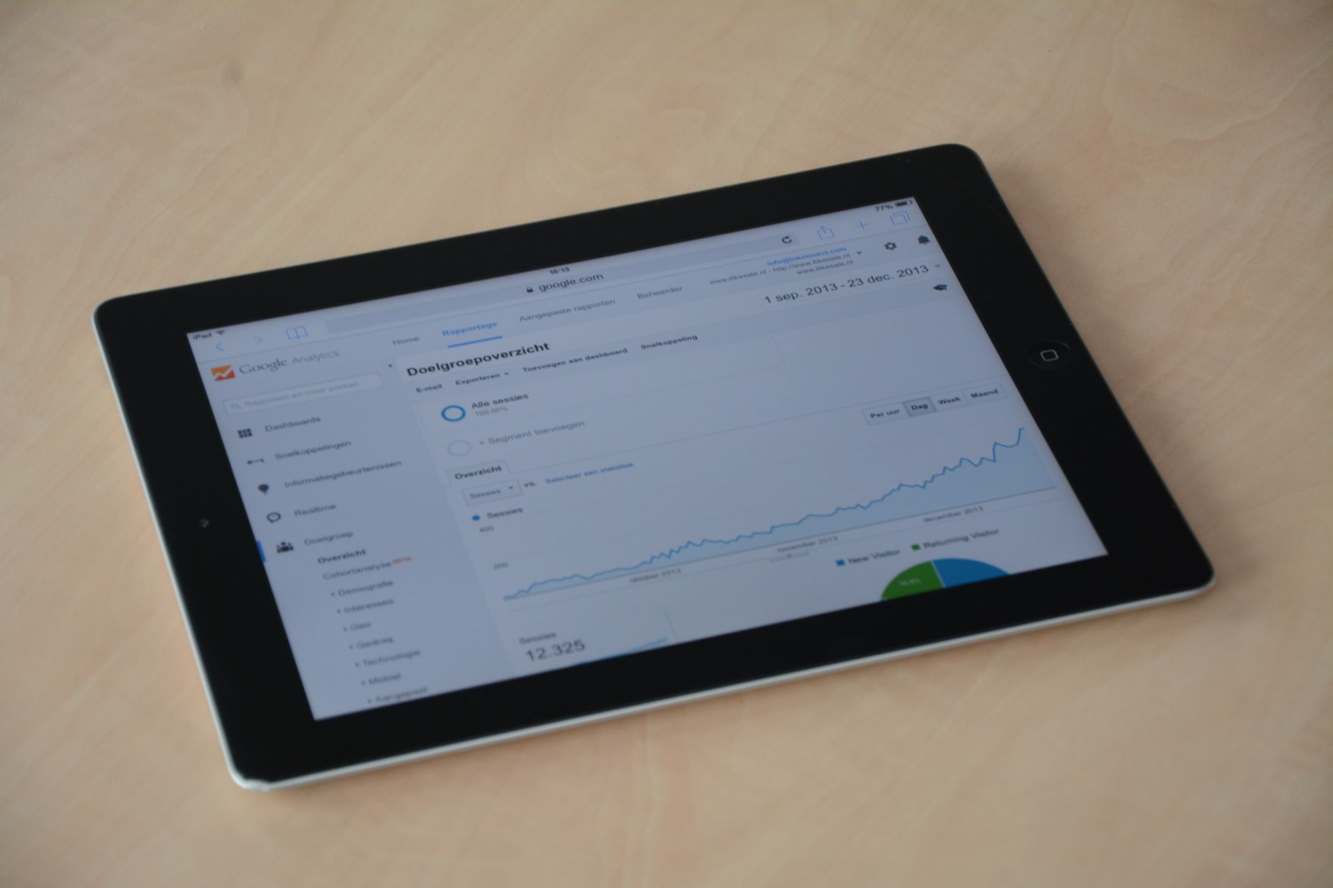Marketing analytics dashboard showing brand monitoring and social media metrics on a computer screen
